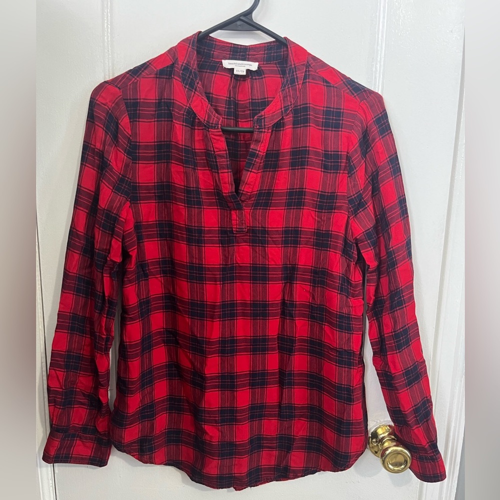 Plaid Long Sleeve Blouse